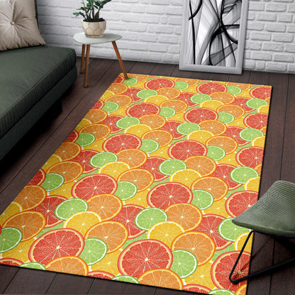 Grapefruit Pattern Print Design GF01 Area Rugs