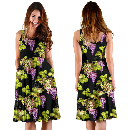 Grape Pattern Print Design GP04 Midi Dress