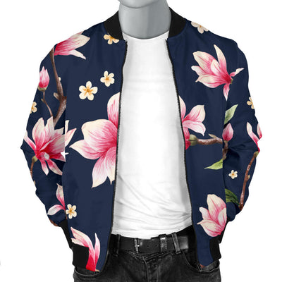 Magnolia Pattern Print Design MAG09 Men Bomber Jacket
