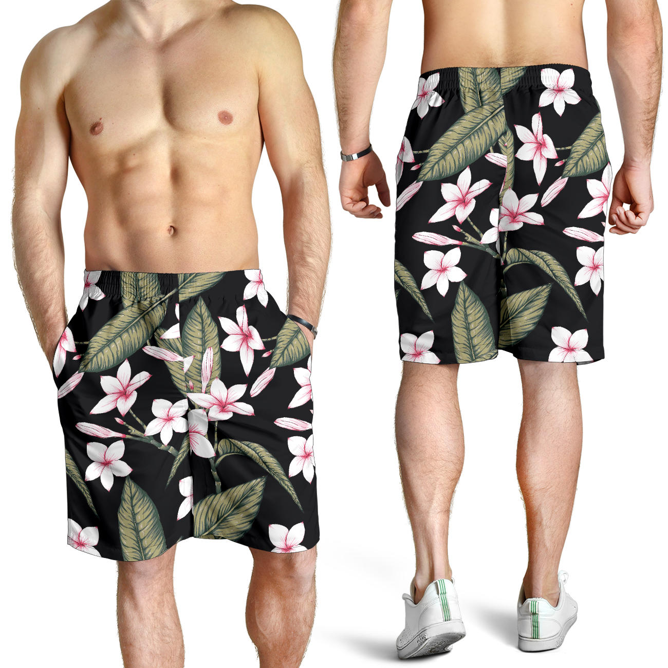 Plumeria Pattern Print Design PM021 Mens Shorts