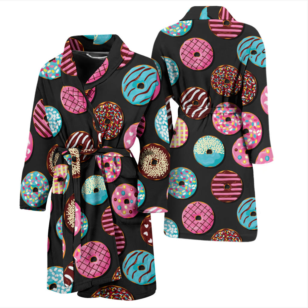 Donut Pattern Print Design DN02 Men Bathrobe