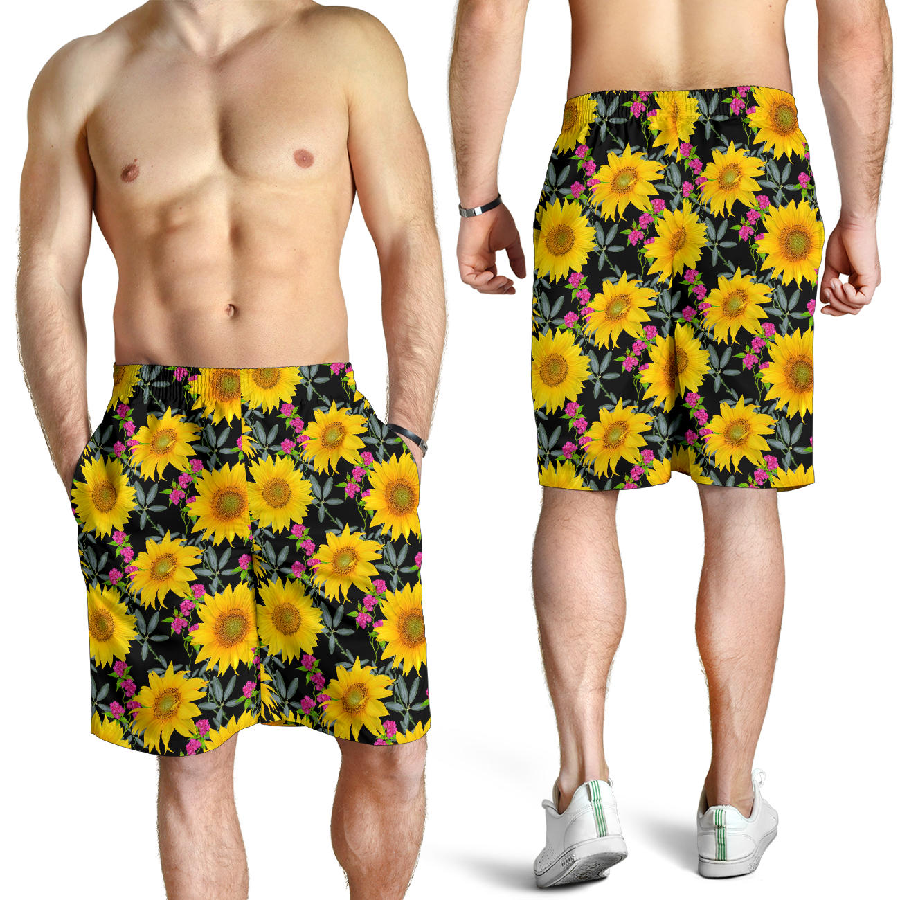 Sunflower Pattern Print Design SF014 Mens Shorts