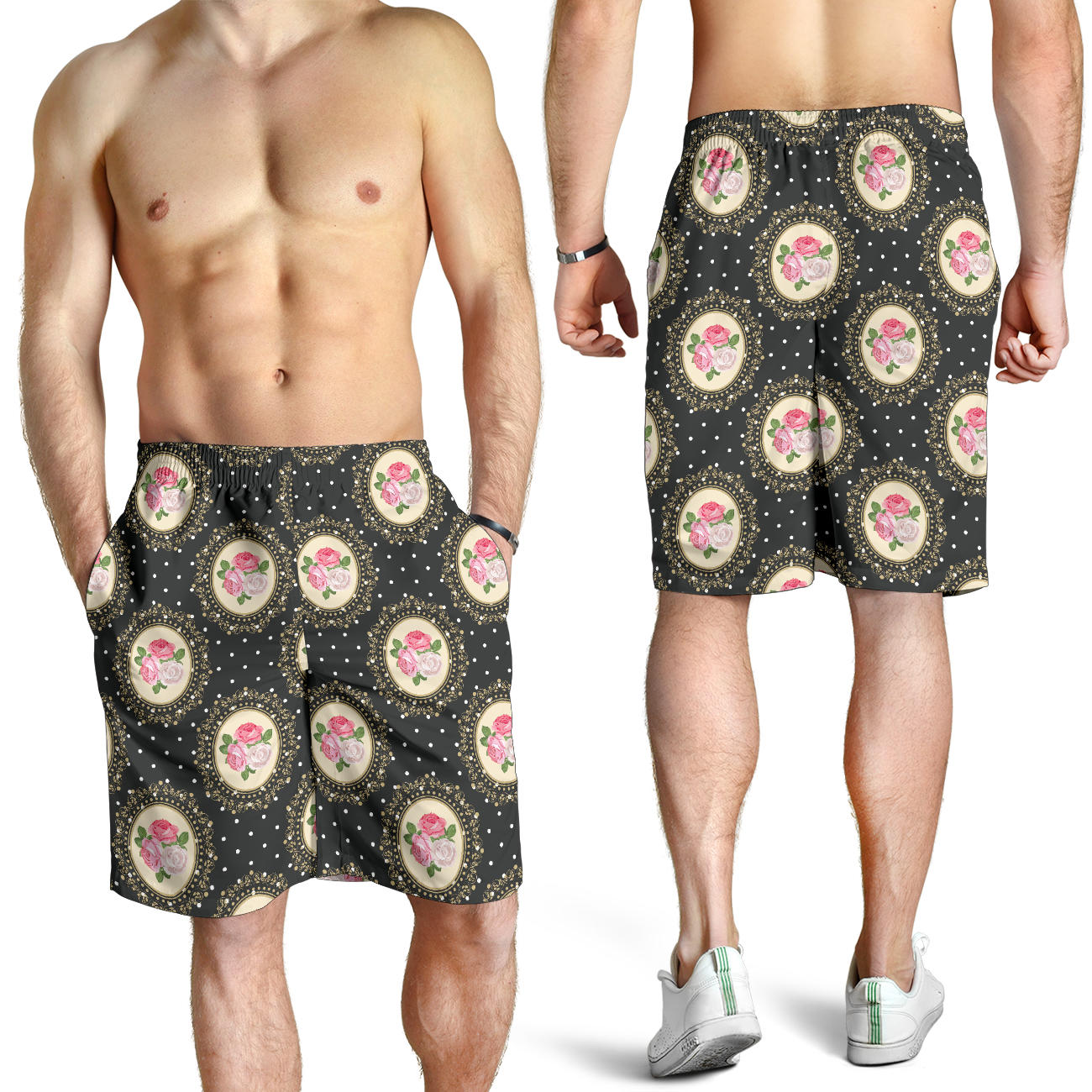 Rose Pattern Print Design RO015 Mens Shorts