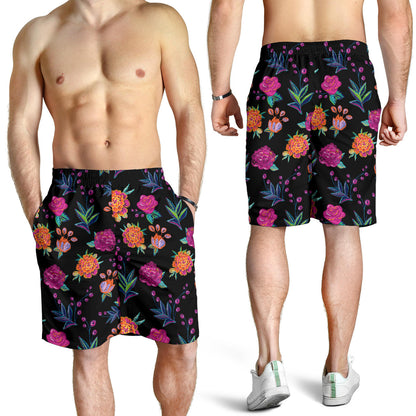 Marigold Pattern Print Design MR02 Mens Shorts