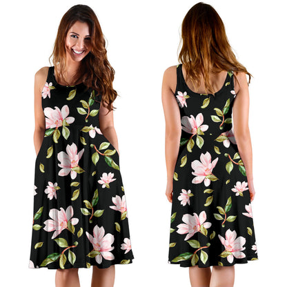 Magnolia Pattern Print Design MAG01 Midi Dress