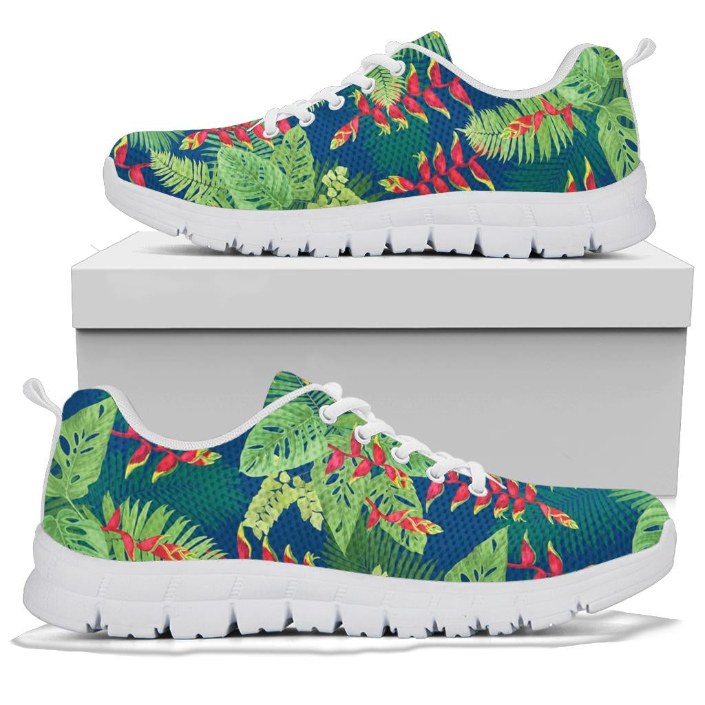 Heliconia Pattern Print Design HL08 Sneakers White Bottom Shoes
