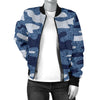 Jean Camouflage Pattern Print Design 05 Women's Bomber Jacket