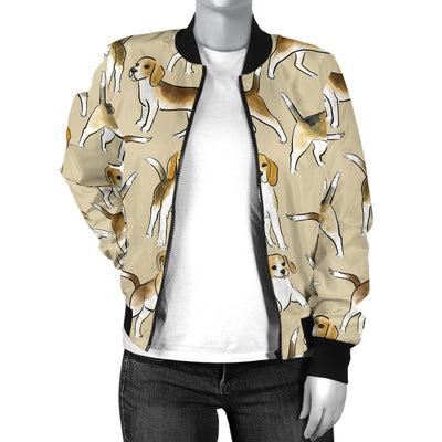 Beagle Pattern Print Design 04 Women's Bomber Jacket