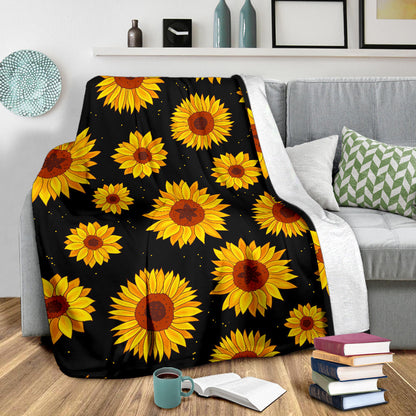 Sunflower Pattern Print Design SF09 Fleece Blanket