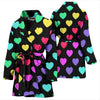 Heart Rainbow Pattern Print Design HE02 Women Bathrobe