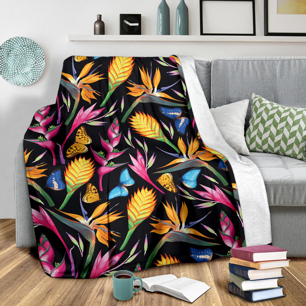 Tropical Flower Pattern Print Design TF016 Fleece Blanket