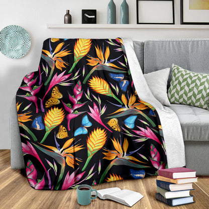 Tropical Flower Pattern Print Design TF016 Fleece Blanket