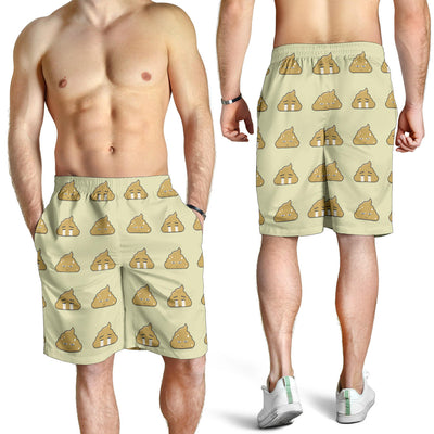 Poop Emoji Pattern Print Design A04 Mens Shorts