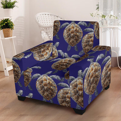 Sea Turtle Pattern Print Design T05 Armchair Slipcover