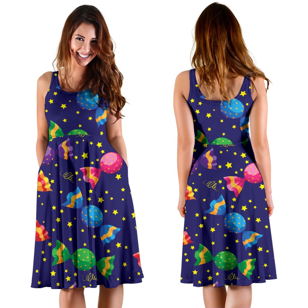 Candy Pattern Print Design CA06 Midi Dress
