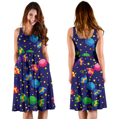Candy Pattern Print Design CA06 Midi Dress