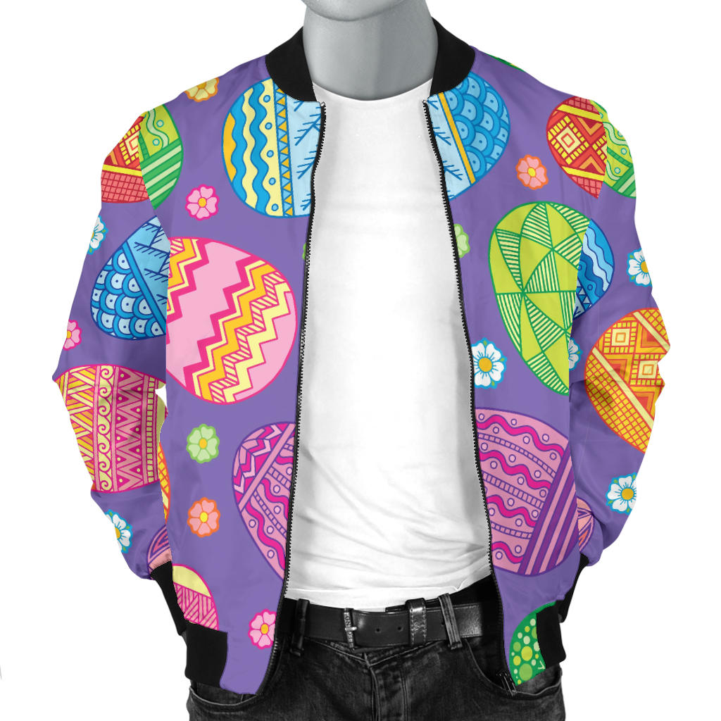 Easter Eggs Pattern Print Design RB010 Men Bomber Jacket