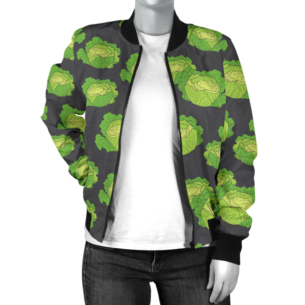Cabbage Pattern Print Design 01 Women's Bomber Jacket