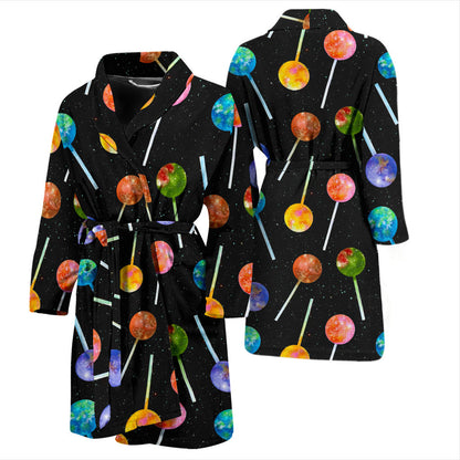 Lollipop Pattern Print Design LL04 Men Bathrobe