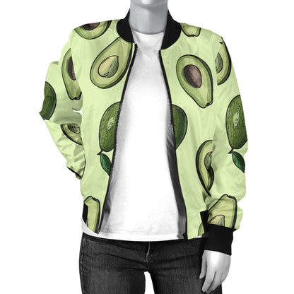 Avocado Pattern Print Design 02 Women's Bomber Jacket