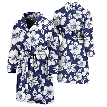 Hibiscus Pattern Print Design HB012 Men Bathrobe