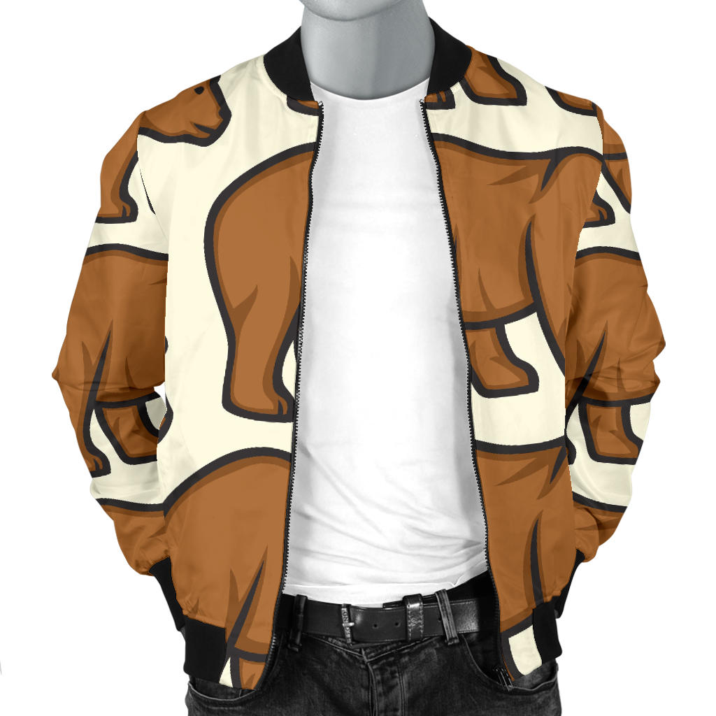 Bear Pattern Print Design BE05 Men Bomber Jacket