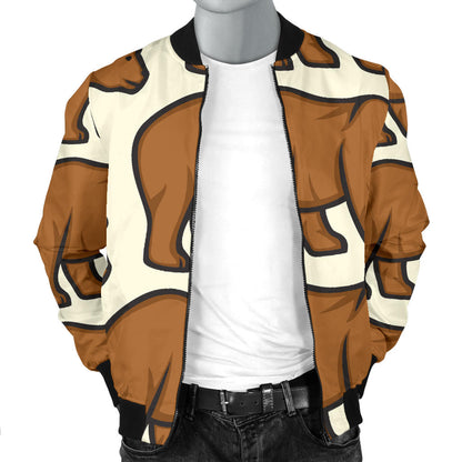 Bear Pattern Print Design BE05 Men Bomber Jacket