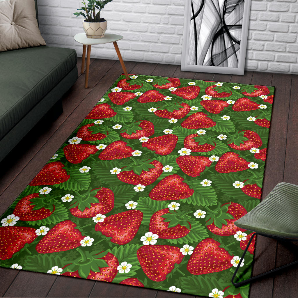 Strawberry Pattern Print Design SB05 Area Rugs