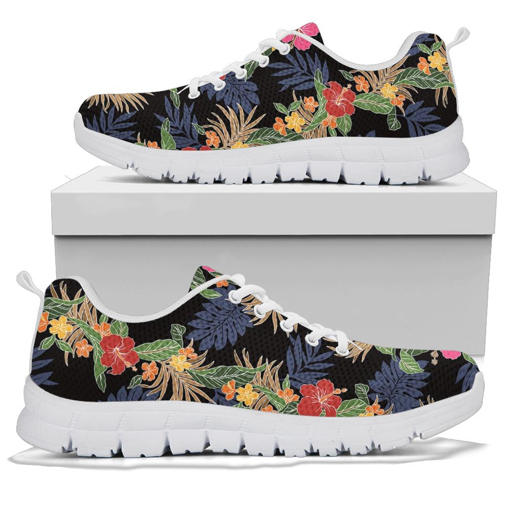 Hawaiian Themed Pattern Print Design H011 Sneakers White Bottom Shoes
