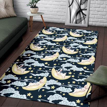 Rabbit Sleeping Pattern Print Design RB08 Area Rugs