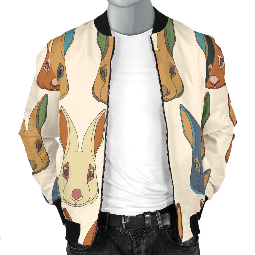 Rabbit Pattern Print Design RB04 Men Bomber Jacket