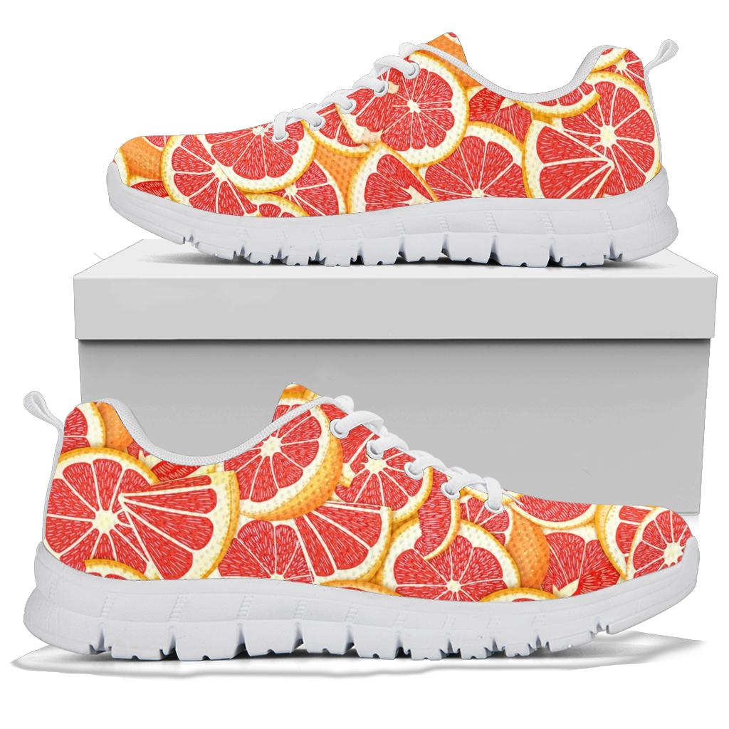 Grapefruit Pattern Print Design GF02 Sneakers White Bottom Shoes