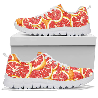 Grapefruit Pattern Print Design GF02 Sneakers White Bottom Shoes