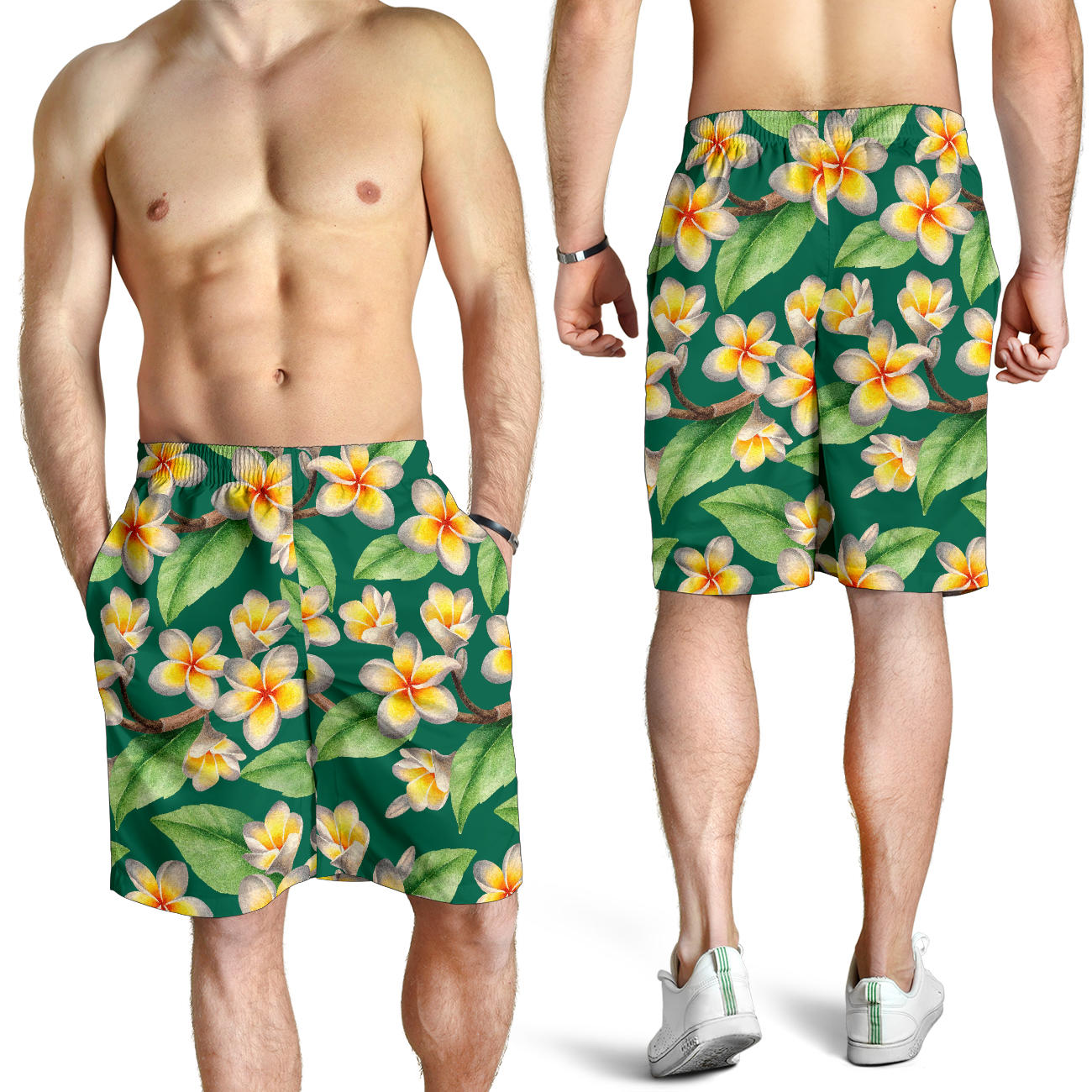 Plumeria Pattern Print Design PM07 Mens Shorts