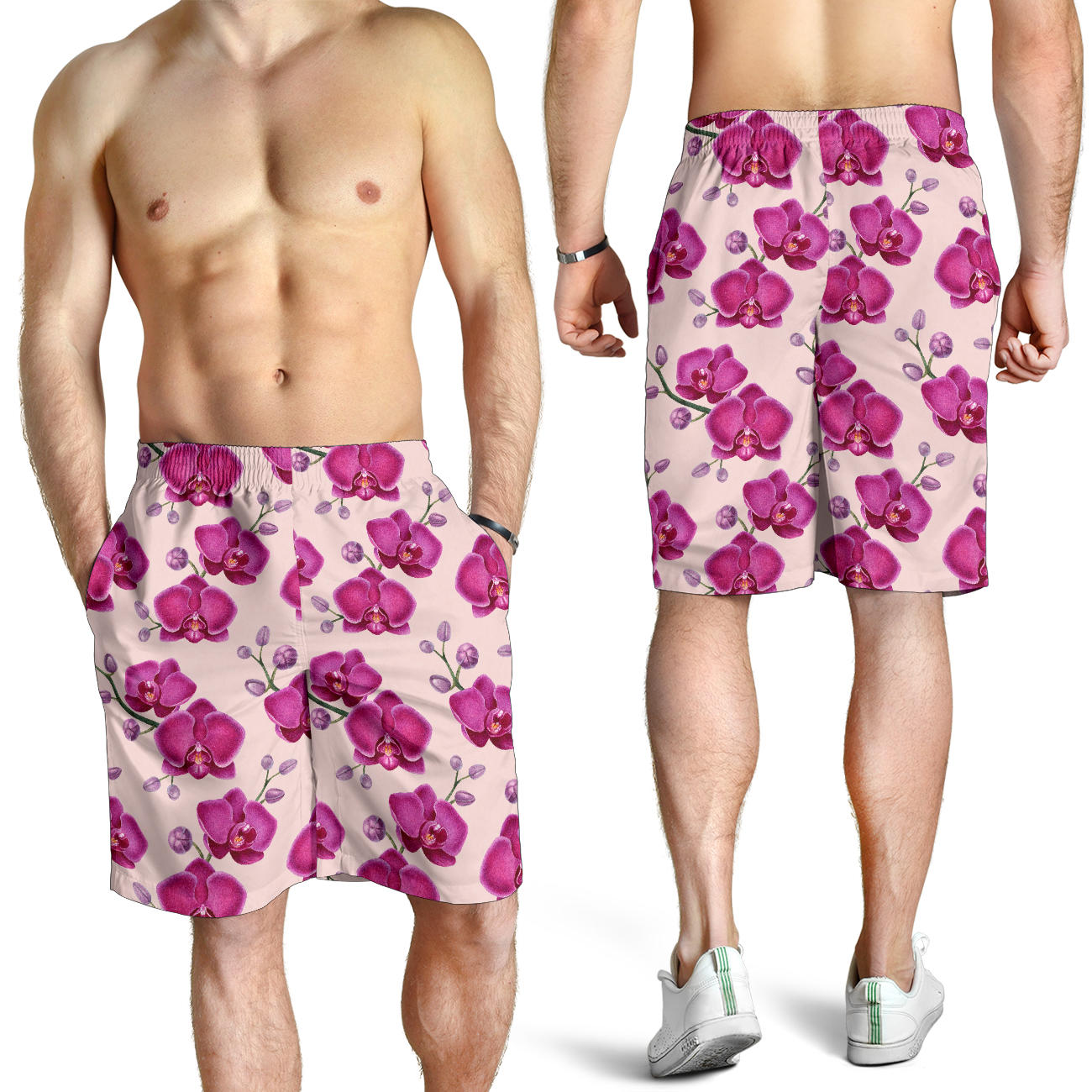 Orchid Purple Pattern Print Design OR04 Mens Shorts