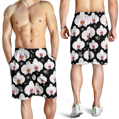 Orchid White Pattern Print Design OR09 Mens Shorts