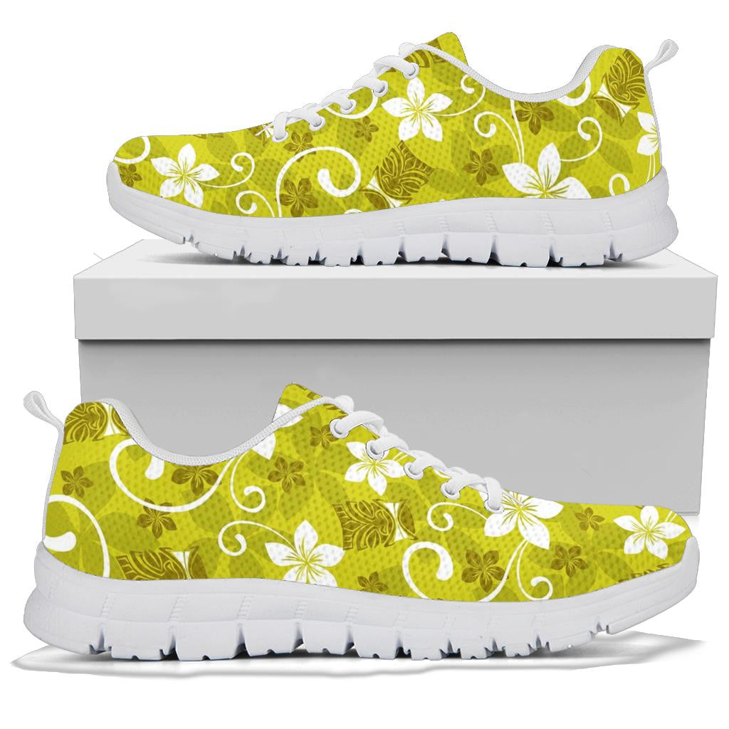 Hawaiian Themed Pattern Print Design H019 Sneakers White Bottom Shoes