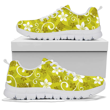 Hawaiian Themed Pattern Print Design H019 Sneakers White Bottom Shoes