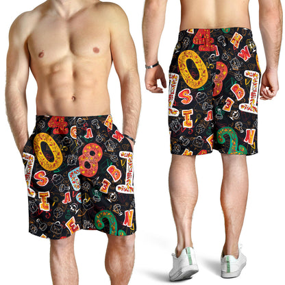 Number Pattern Print Design A03 Mens Shorts