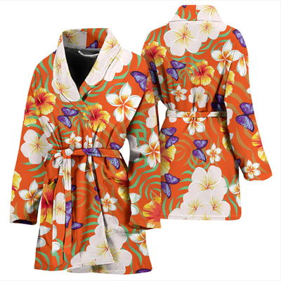 Tropical Flower Pattern Print Design TF027 Women Bathrobe