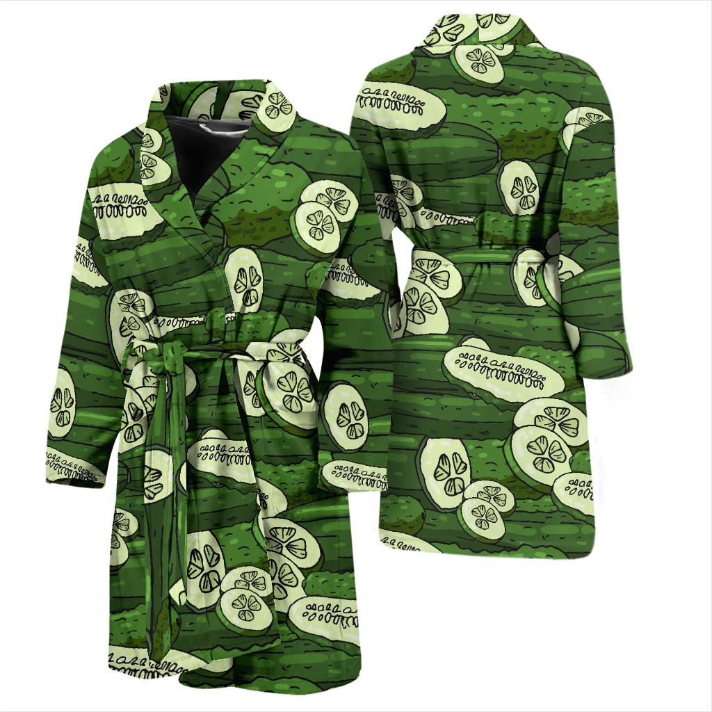 Cucumber Pattern Print Design CC01 Men Bathrobe