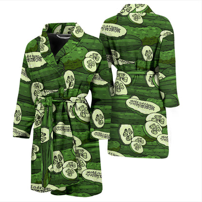 Cucumber Pattern Print Design CC01 Men Bathrobe
