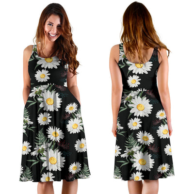 Daisy Pattern Print Design DS07 Midi Dress