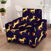 Gold Horse Pattern Armchair Slipcover