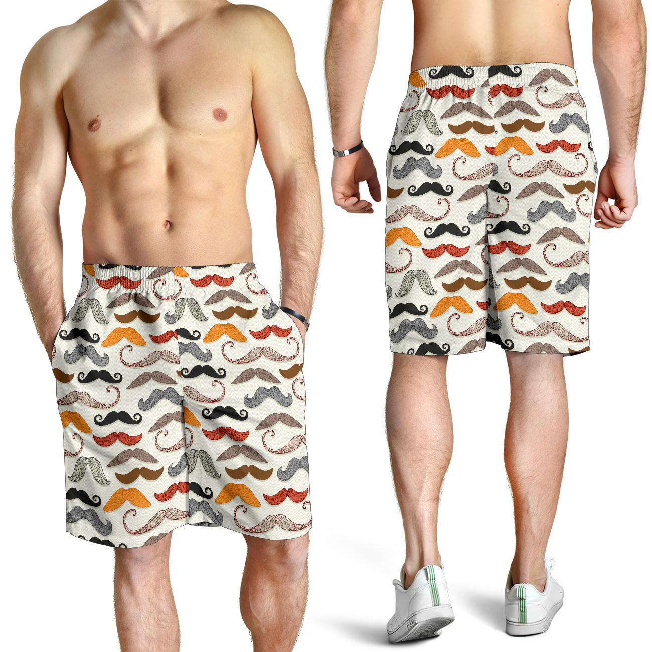Mustache Pattern Print Design A02 Mens Shorts