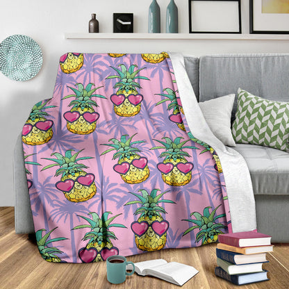 Pineapple Pattern Print Design PP06 Fleece Blanket