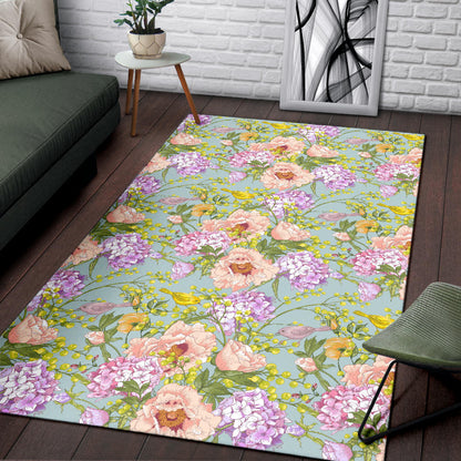 Hydrangea Pattern Print Design HD02 Area Rugs