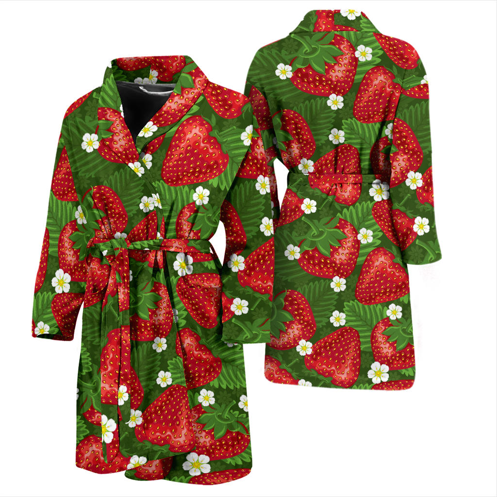 Strawberry Pattern Print Design SB05 Men Bathrobe