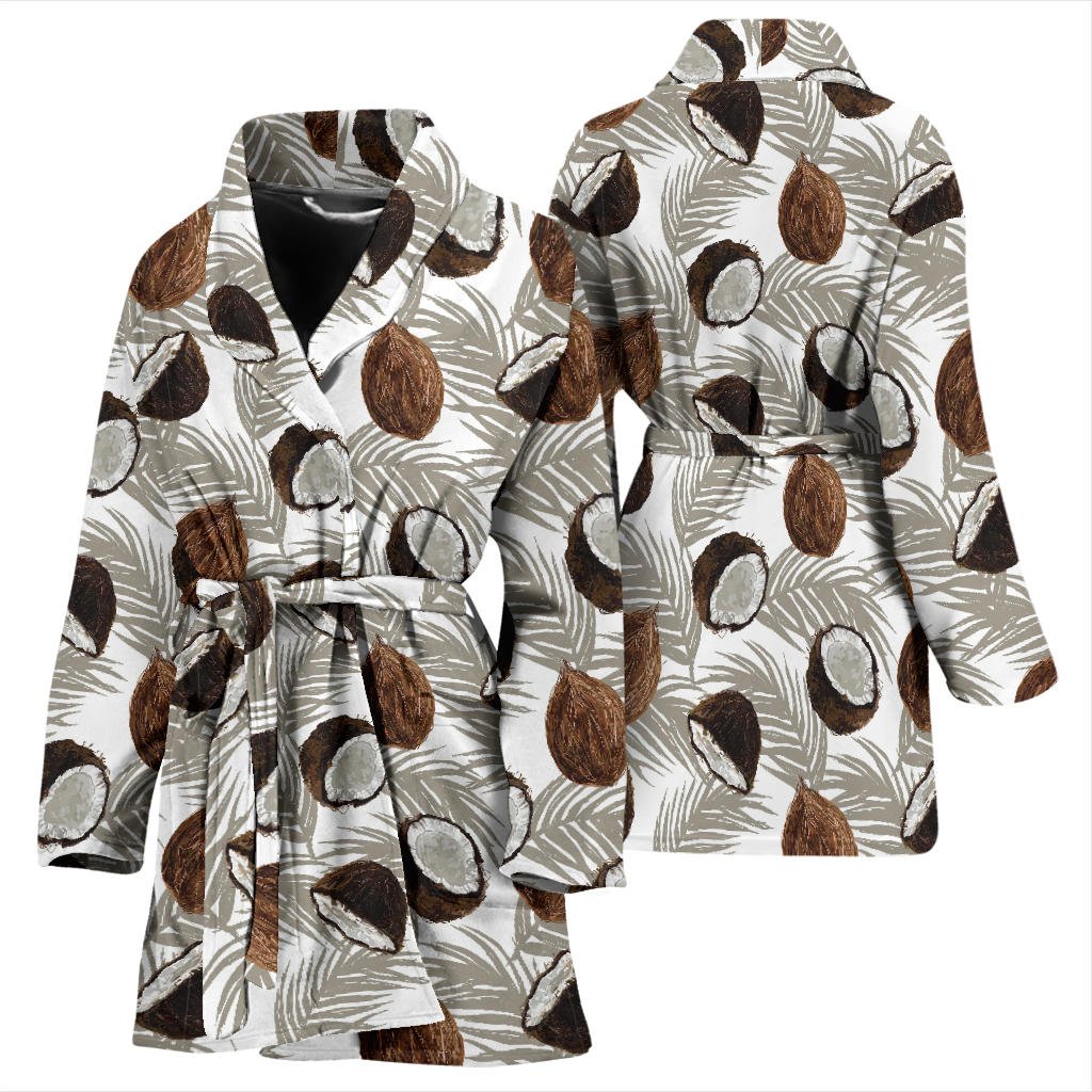 Coconut Pattern Print Design CN03 Women Bathrobe