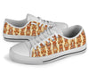 Tiki Orange Vertical Pattern White Bottom Low Top Shoes